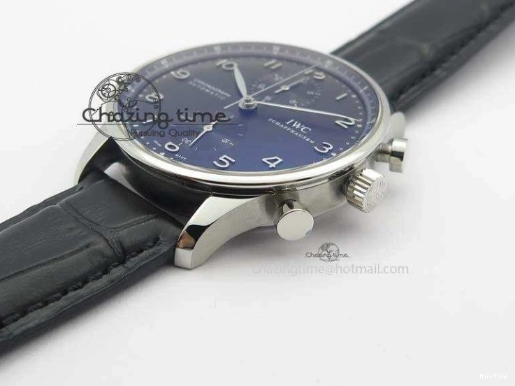 MIROTIME 0122 Reliable Portuguese IW371447 ZF 1:1 Best Edition SS Black Dial On Black Leather Strap A79350 V 7274